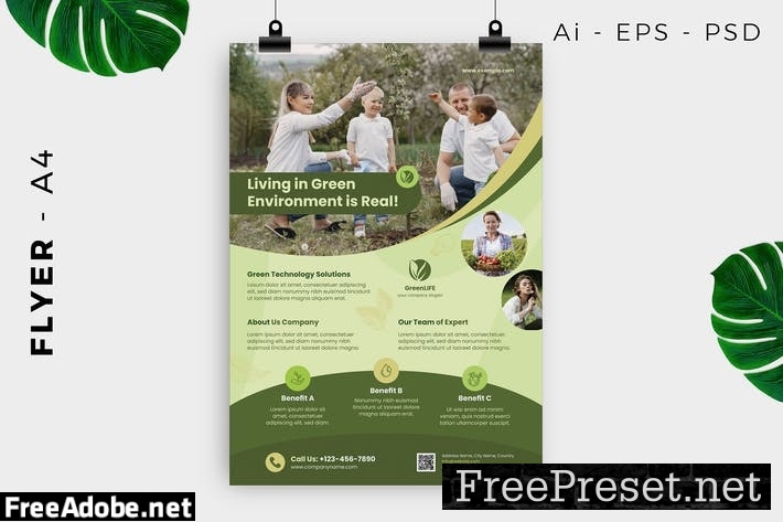 Green Living Resindential Flyer Design AEYQDVN