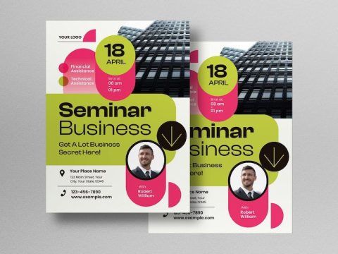 Green Minimalist Business Seminar Flyer 746K9JW