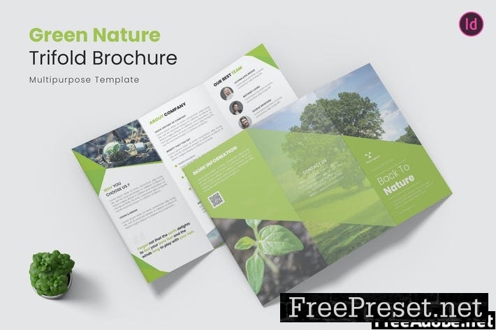 Green Nature Trifold Brochure XWPYZTW