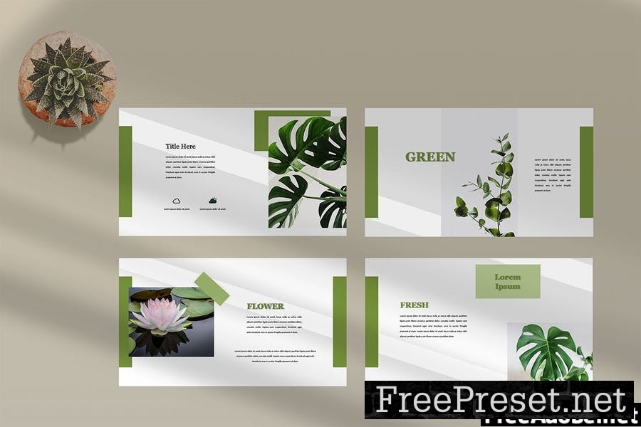 Green Plants - Nature Powerpoint Template E5ZP3QL