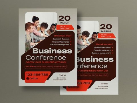 Grey Minimalist Business Conference Flyer GK5QPEW