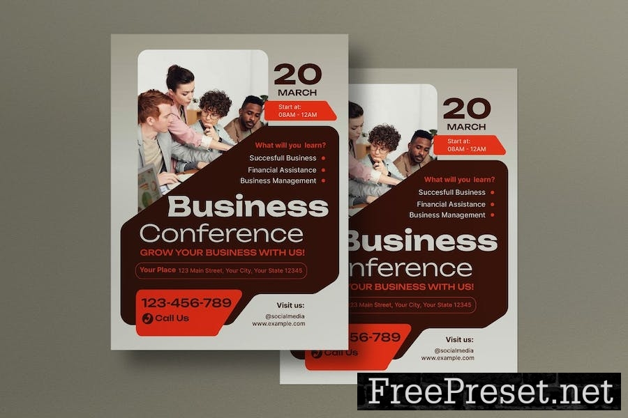 Grey Minimalist Business Conference Flyer GK5QPEW