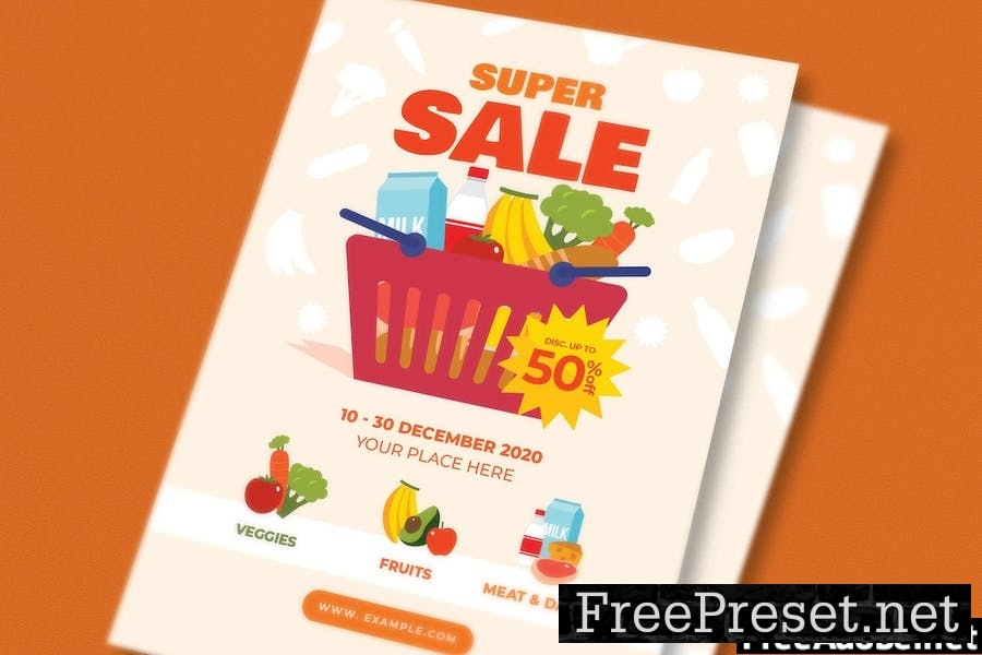 Groceries Sale Flyer Set