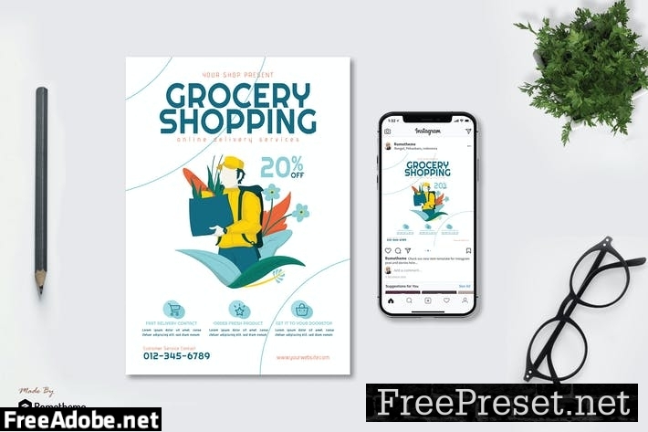 Grocery Online Delivery v2 - Flyer & Instagram GR CUJZWJG