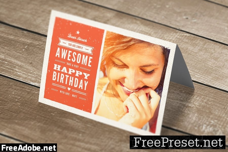 Grunge Vintage Birthday Card 8BSJEW