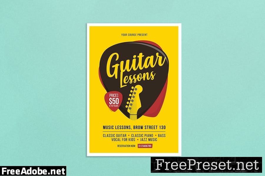 Guitar Lessons Flyer LLSSNYS