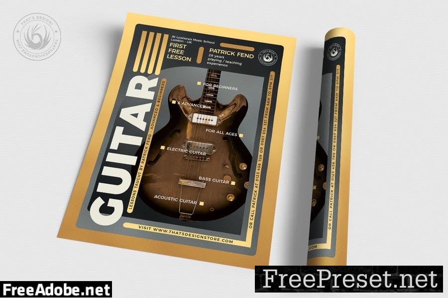 Guitar Lessons Flyer Template V5 P5F784L