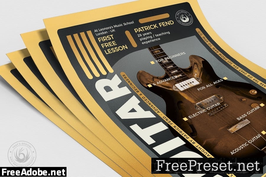 Guitar Lessons Flyer Template V5 P5F784L