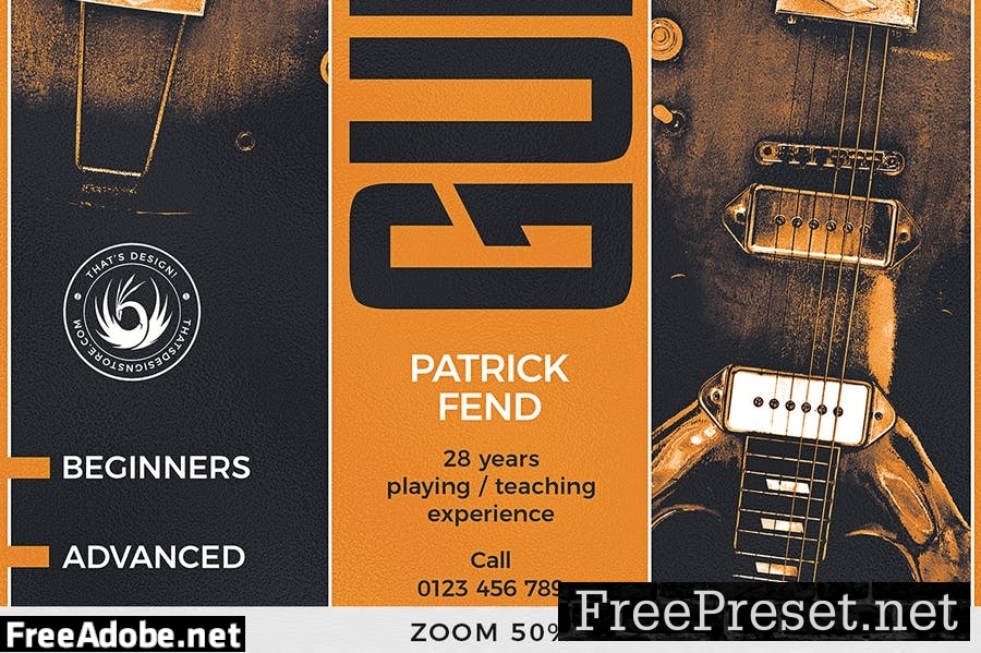 Guitar Lessons Flyer Template V6 LWJ9N9X