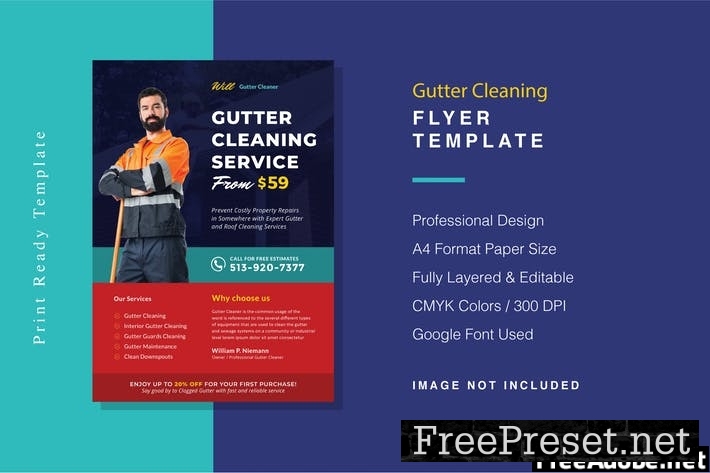 Gutter Cleaning Flyer Template L4WCKH4