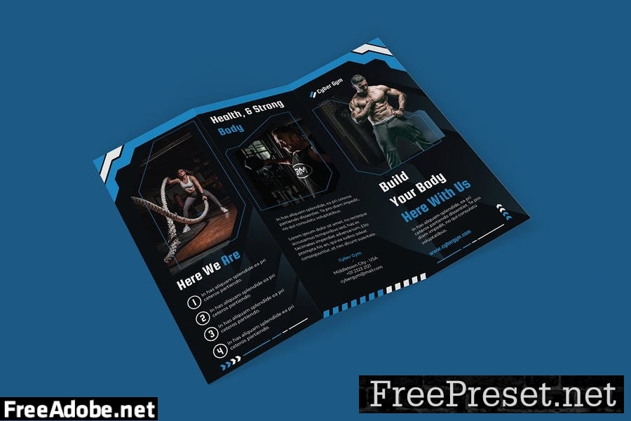 Gym and Fitness Trifold Brochure S7FJGWE