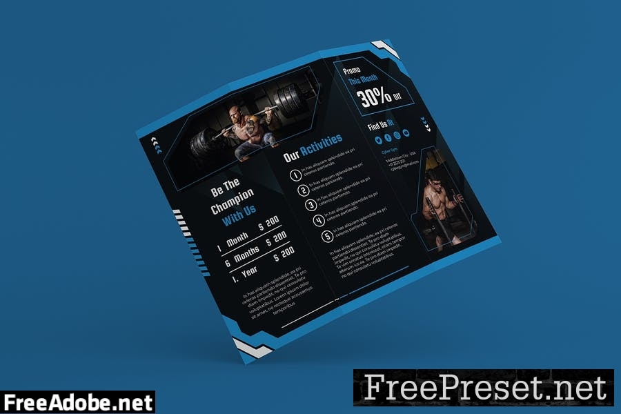 Gym and Fitness Trifold Brochure S7FJGWE