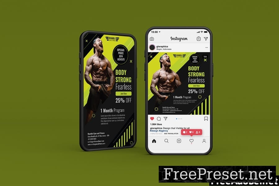 Gym Fitness Flyer Set