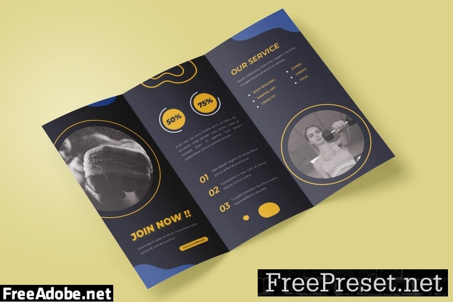 Gym & Fitness Trifold Brochure