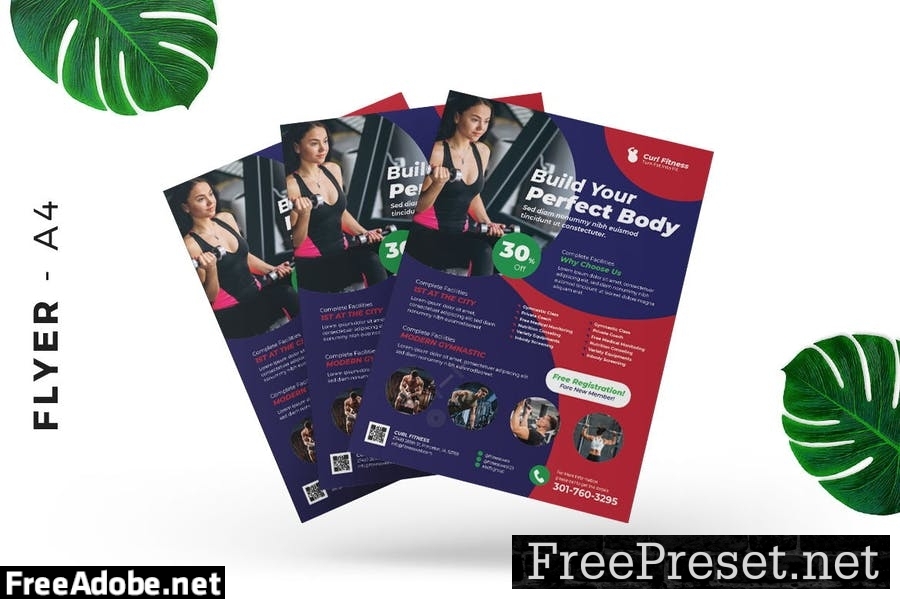 Gymnastic Body Building Flyer Design 9P2AAED