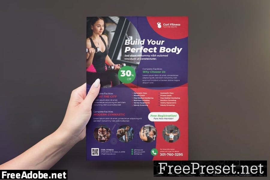 Gymnastic Body Building Flyer Design 9P2AAED