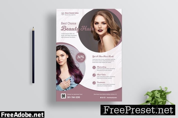 Hair Salon Flyer Design C94R62N