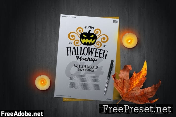 Halloween Autumn A4 Flyer Mockup 01 MMCMAZ2