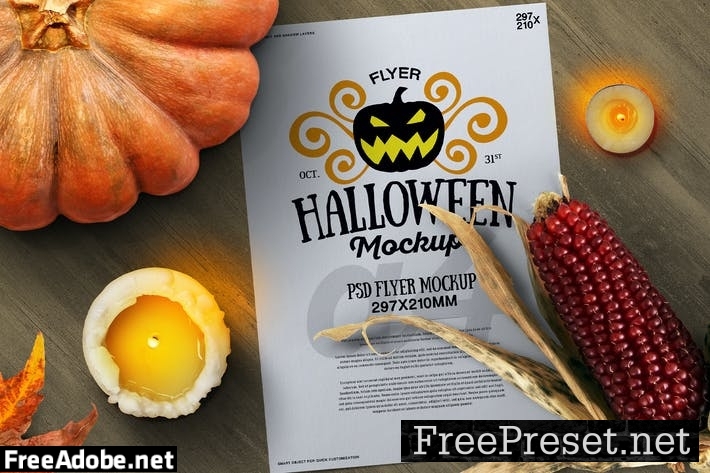 Halloween Autumn A4 Flyer Mockup 02 M3QQGMQ