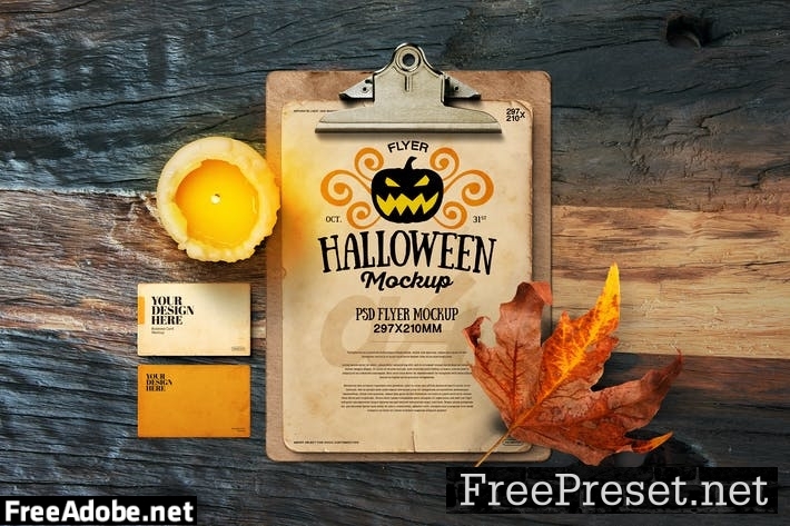 Halloween Autumn A4 Retro Vintage Flyer Clipboard 6HFMA4U