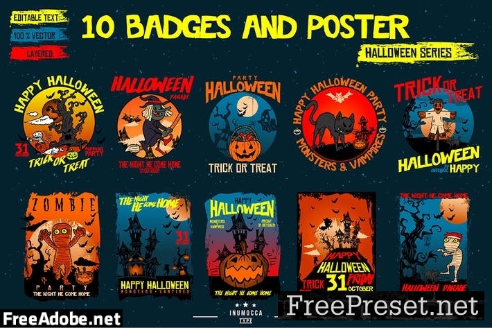 Halloween Badges and Poster 55MQ63