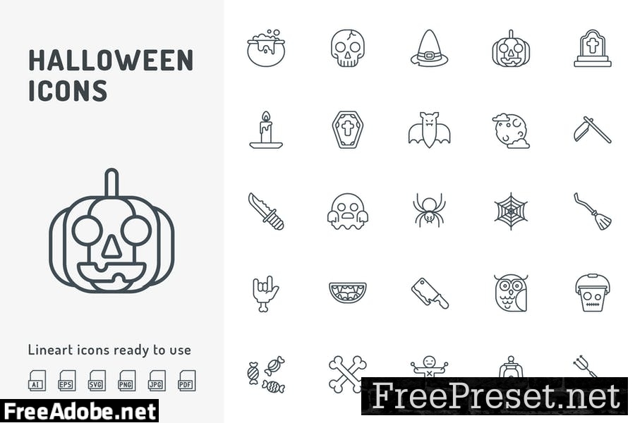 Halloween Line Icons XN2R9KD