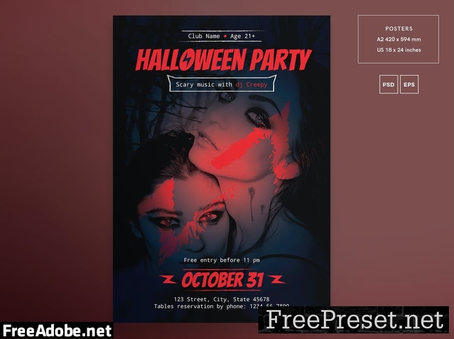 Halloween Party Flyer and Poster Template