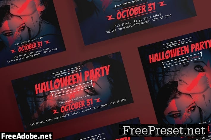 Halloween Party Flyer and Poster Template E8L9UG