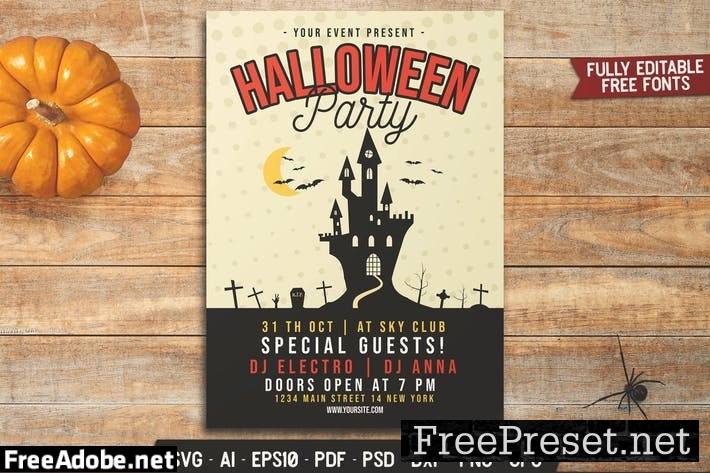 Halloween Party Flyer Template KP7TANJ