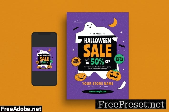 Halloween Sale Event Flyer Set V2VY3YB