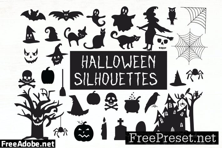 Halloween Silhouettes - Halloween Cliparts GPVRB59