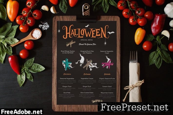 Halloween Special Menu Card 5C2J3WQ