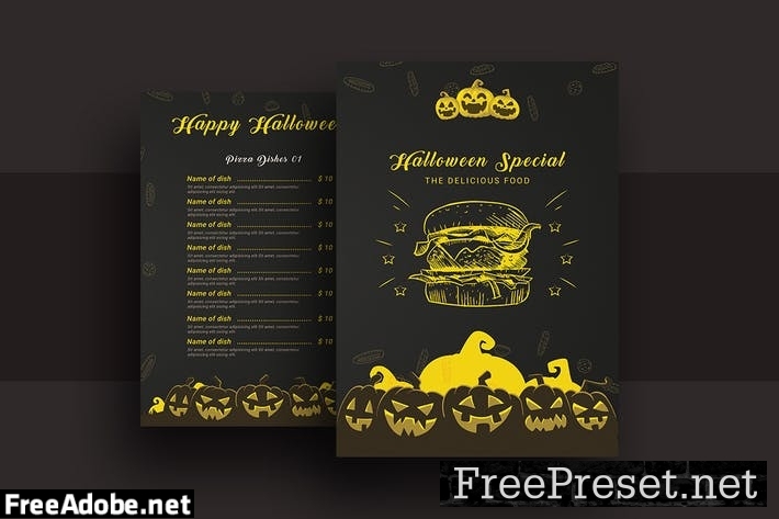 Halloween Special Restaurant Food Menu V-2 VJXL49M