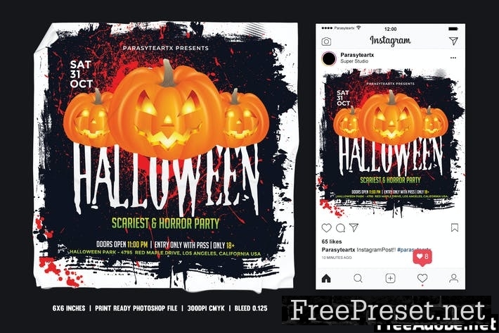 Halloween Square Flyer & Instagram Post DB8FAVE