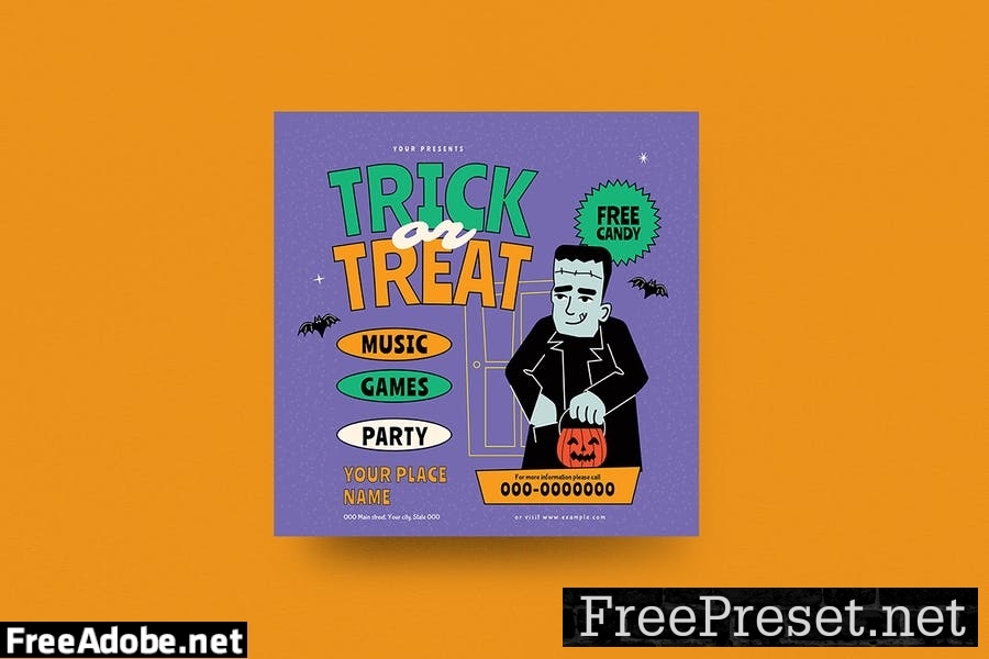 Halloween Trick or Treat Flyer Set