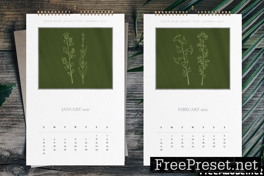 Hand Made Plants Wall Calendar 2021 YUZ9JFA