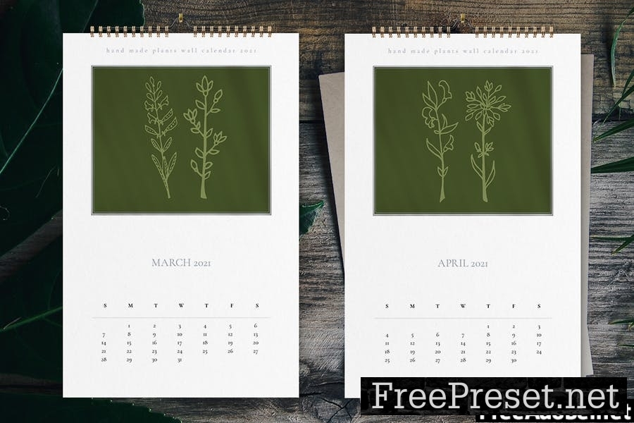 Hand Made Plants Wall Calendar 2021 YUZ9JFA