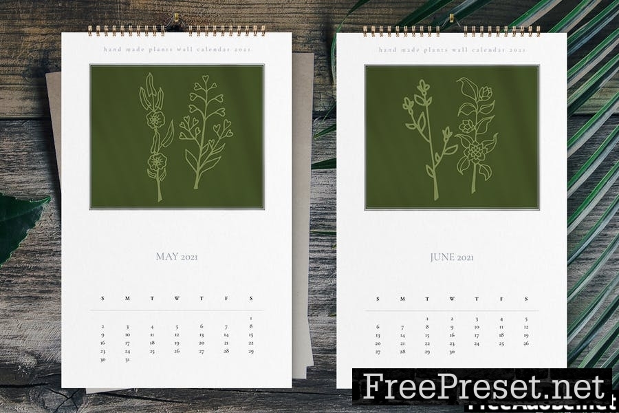 Hand Made Plants Wall Calendar 2021 YUZ9JFA