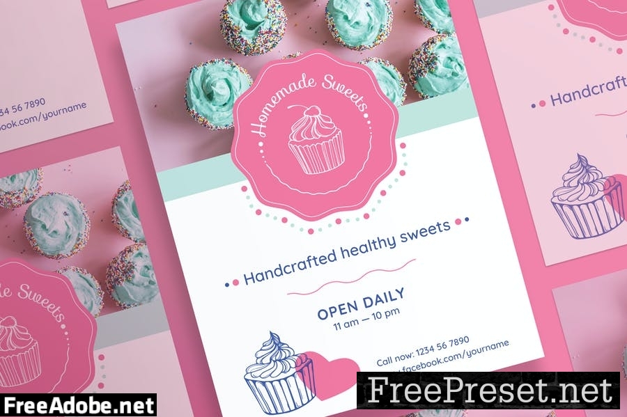 Handcrafted Sweets Flyer and Poster Template