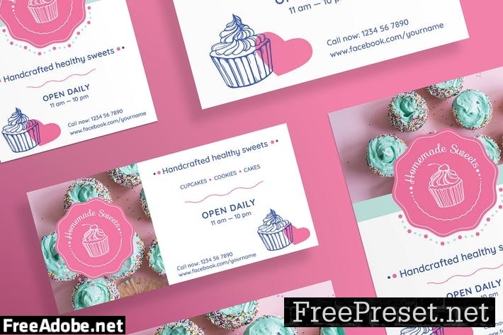 Handcrafted Sweets Flyer and Poster Template E57MSX