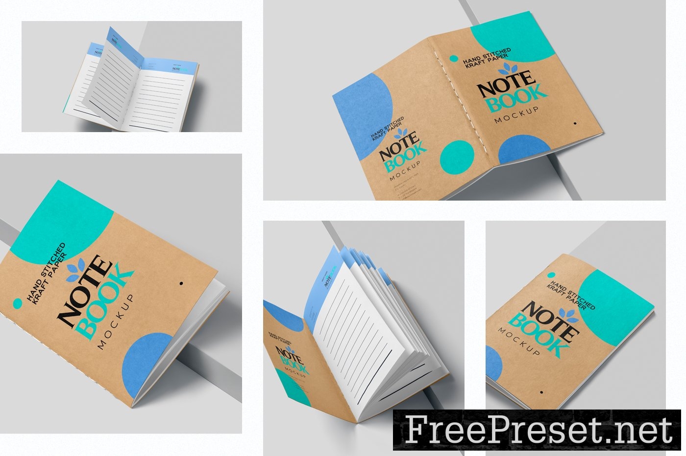 Handstitch A5 Kraft Notebook Mockups 10986954