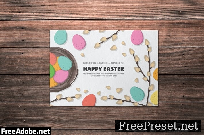 Happy Easter Card Template M4H6M4