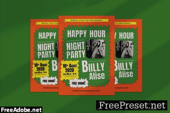 Happy Hour Flyer VZDXNTF