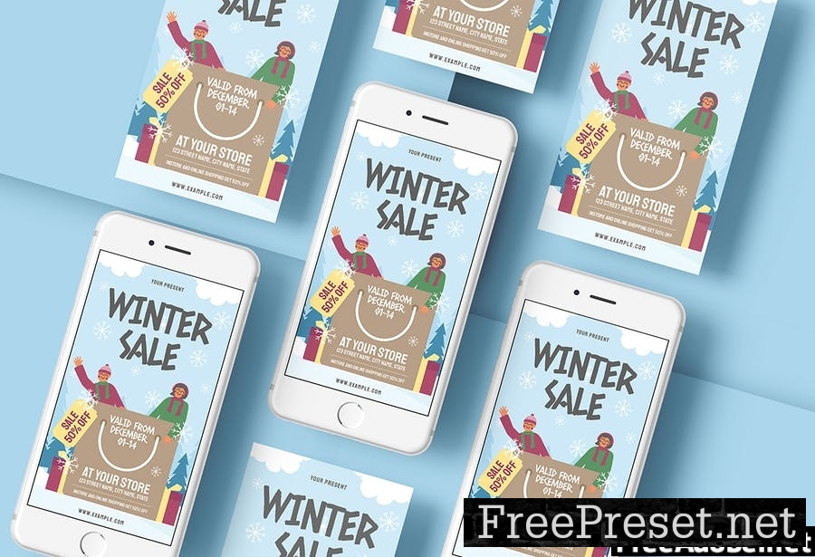 Happy Kids - Winter Sale Flyer Media Kit