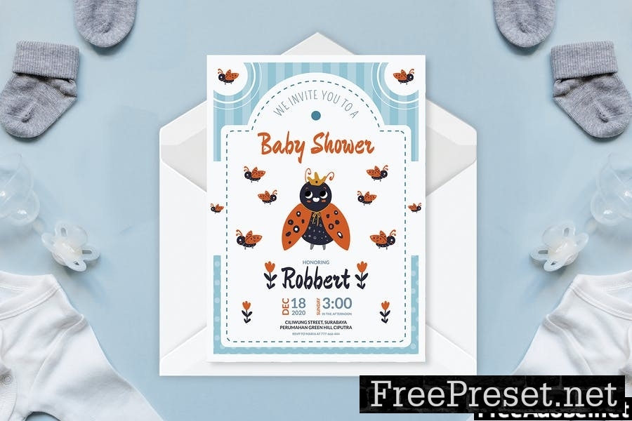 Happy Ladybug - Baby Shower Invitation