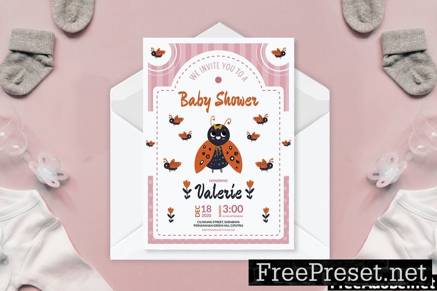 Happy Ladybug - Baby Shower Invitation