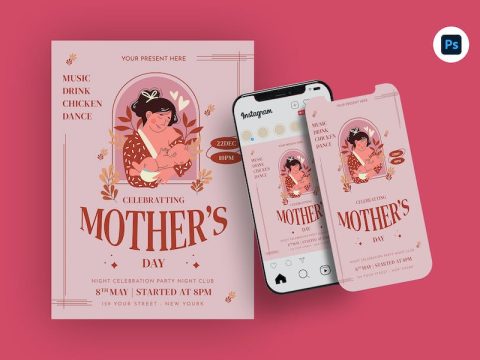 Happy Mothers Day Flyer Template 3HKSMMP