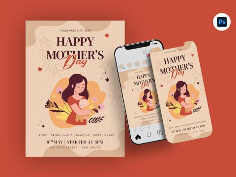 Happy Mother's Day Flyer Template FS9BEAX