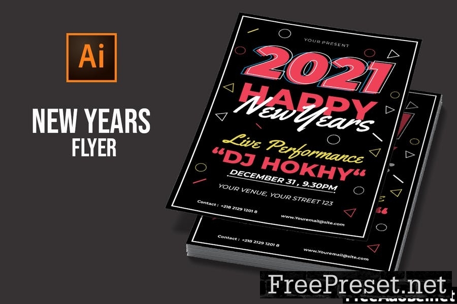 Happy New Years Flyer 94G58TV