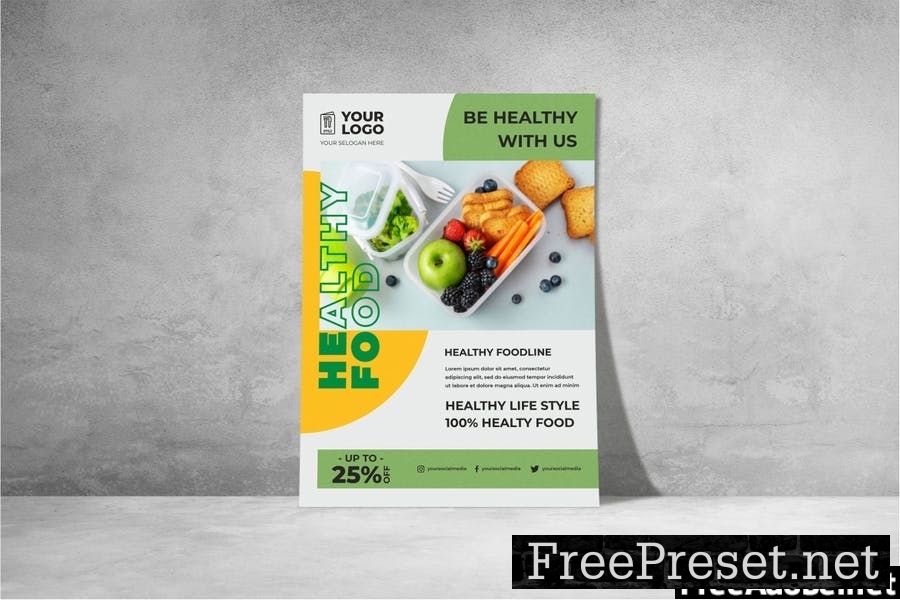 Healthy Food Flyer Design Vol. 01 W6S5N9G